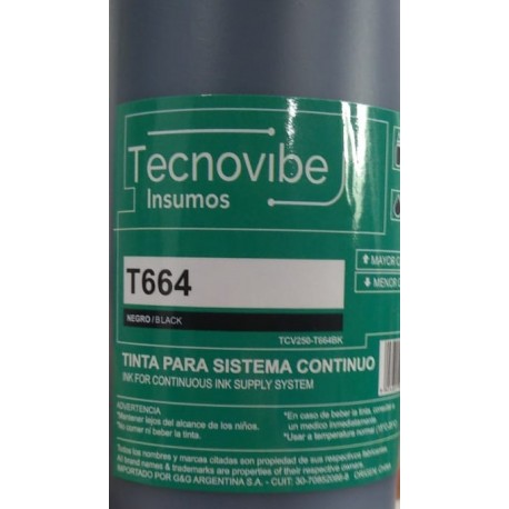 TINTA PARA SISTEMA CONTINUO T664 BLACK