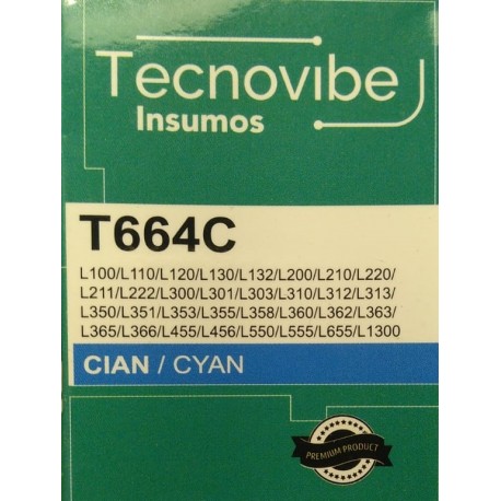 Tinta Premium Cyan T664C Sistema Continuo