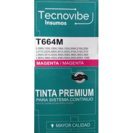 Tinta Premium Magenta T664M Sistema Continuo